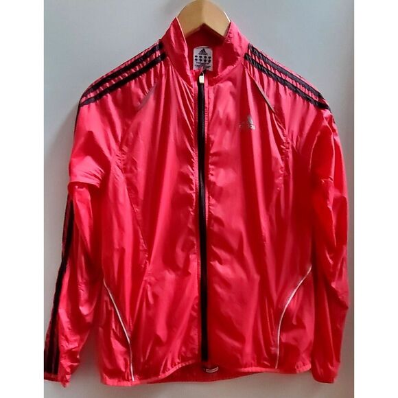 Adidas Jacket Response Formotion Running Light Coat Coral/Black/Reflct Zip WOM M - Picture 3 of 15